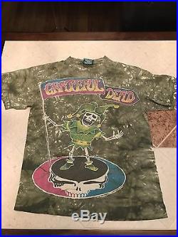 Grateful Dead Shirt T Shirt Vintage 1994 Jester Steal Your Face Flag Tie Dye L