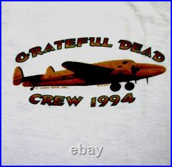 Grateful Dead Shirt T Shirt Vintage 1994 Road Crew Stealth Bomber Airplane GDM L