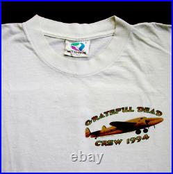 Grateful Dead Shirt T Shirt Vintage 1994 Road Crew Stealth Bomber Airplane GDM L
