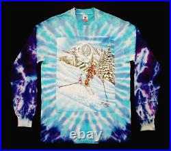 Grateful Dead Shirt T Shirt Vintage 1995 Skiing Ski Mountain Snow Tie Dye GDM L
