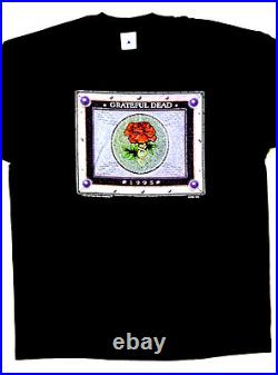 Grateful Dead Shirt T Shirt Vintage 1995 Tour Stone Roses Black GDM NFA XL New