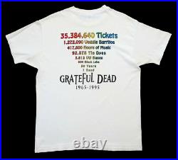 Grateful Dead Shirt T Shirt Vintage 1996 Steal Your Face Stats 1965 1995 GDM XL