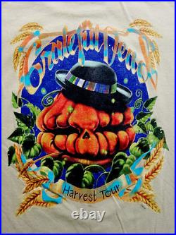Grateful Dead Shirt T Shirt Vintage 1998 Harvest Tour Halloween Pumpkin Hat GD L