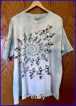 Grateful Dead Shirt Vintage 1990 Spiral Skeleton Tie Dye AOP 90s Jerry Garcia