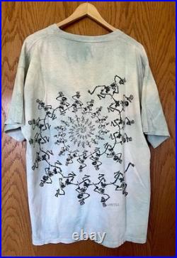 Grateful Dead Shirt Vintage 1990 Spiral Skeleton Tie Dye AOP 90s Jerry Garcia
