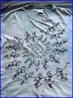 Grateful Dead Shirt Vintage 1990 Spiral Skeleton Tie Dye AOP 90s Jerry Garcia