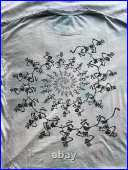 Grateful Dead Shirt Vintage 1990 Spiral Skeleton Tie Dye AOP 90s Jerry Garcia