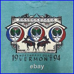 Grateful Dead Shirt XL Vermont North East Dead 1994 Vintage Single Stitch Moose