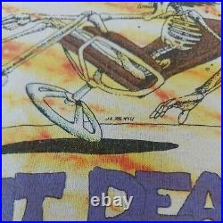 Grateful Dead Size L T-Shirt IS IT LIVE OR IS IT DEAD Tie Dye Single Stitch EUC