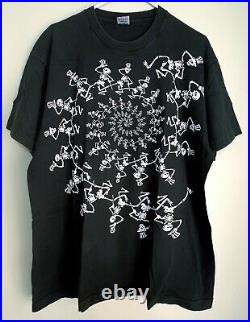 Grateful Dead Spiral Dancing Skeletons Vintage 1990s Men's XL T-Shirt Deadhead
