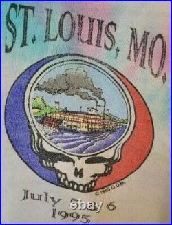 Grateful Dead St Louis July 5,6 1995 Mens XL Fruit Of The Loom Vintage T-Shirt