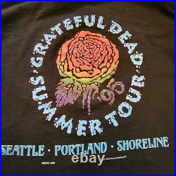 Grateful Dead Summer Tour 1995 Single Stitch T-Shirt Mens XL Black Vintage GDM