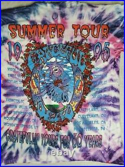 Grateful Dead T-Shirt Adult XL Summer Tour 1995 Vintage Tie-Dye 30th Anniversary