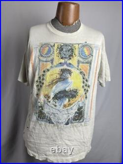Grateful Dead T Shirt VTG 1995 Summer Final Tour Richard Biffle GDM XL Thrashed