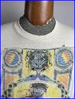 Grateful Dead T Shirt VTG 1995 Summer Final Tour Richard Biffle GDM XL Thrashed