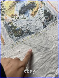 Grateful Dead T Shirt VTG 1995 Summer Final Tour Richard Biffle GDM XL Thrashed
