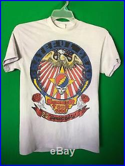 Grateful Dead T Shirt Vintage 1990 Summer Tour 25th Anniversary