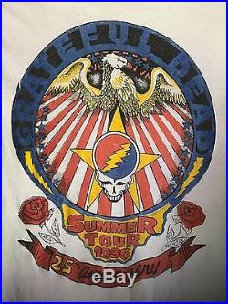 Grateful Dead T Shirt Vintage 1990 Summer Tour 25th Anniversary