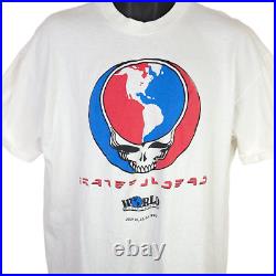 Grateful Dead T Shirt Vintage 90s 1990 World Music Theatre Globe Made In USA XL