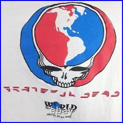 Grateful Dead T Shirt Vintage 90s 1990 World Music Theatre Globe Made In USA XL