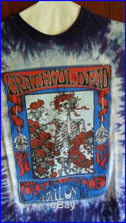 Grateful Dead T Shirt Vintage ORIG RARE 1966 AVALON Family Dog Skeleton Roses XL