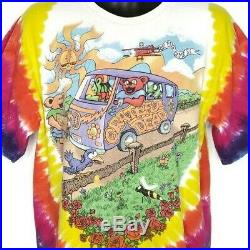 Grateful Dead The Bus Came By T Shirt Vintage 90s 1994 Tie Dye Liquid Blue Large