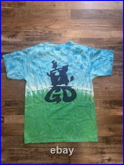 Grateful Dead Tie-Dye Bus Bears T-Shirt 1989 Blue Green Graphic Original Large