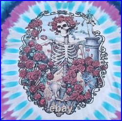 Grateful Dead Tie-Dye T-Shirt 1995 30 Years Skeleton Roses Anniversary Original