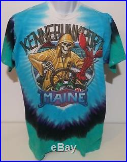 Grateful Dead VTG 90s Original Maine Fisherman Ships Wheel Tie Dye Shirt Mens XL