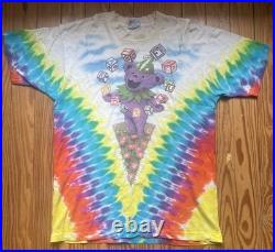 Grateful Dead Vintage 1991 Spring Tour Tie-Dye Juggling Bear Shirt Sz LG
