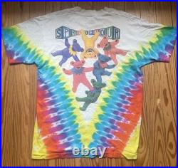 Grateful Dead Vintage 1991 Spring Tour Tie-Dye Juggling Bear Shirt Sz LG