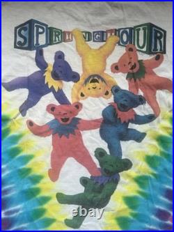 Grateful Dead Vintage 1991 Spring Tour Tie-Dye Juggling Bear Shirt Sz LG