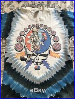 Grateful Dead Vintage 1994 Skull & Skeleton Hockey Player Tie Dye T Shirt LARGE