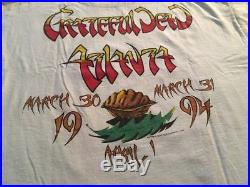 Grateful Dead Vintage 1994 Tour T-Shirt Atlanta XXL Peach 94 Spring Tour NOS