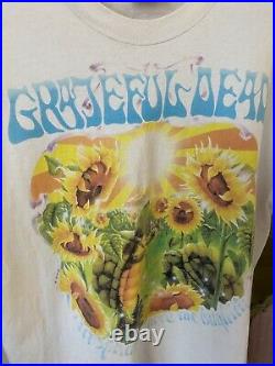 Grateful Dead Vintage 1995 Summer Tour T Shirt Turtle Terrapin Large Liquid Blue