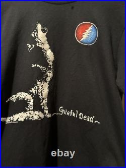 Grateful Dead Vintage 1996 Long Sleeve Black Dire Wolf Tee Shirt Size XL