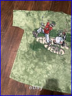 Grateful Dead Vintage 2000 Golf Liquid Blue Tag Green T Shirt Bears Skeletons
