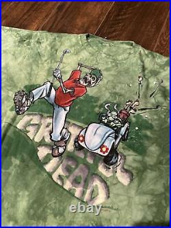 Grateful Dead Vintage 2000 Golf Liquid Blue Tag Green T Shirt Bears Skeletons