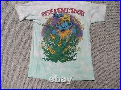 Grateful Dead Vintage 90s Shirt Rise & Fall Tour Shirt Tie Dye L Liquid Blue