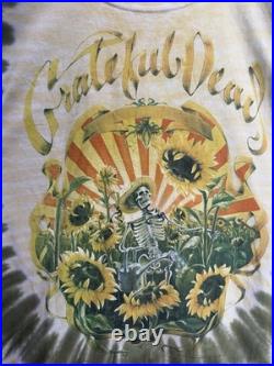 Grateful Dead Vintage Grateful Grower Tie-dye T Shirt 90's Sunflowers Size 4XL