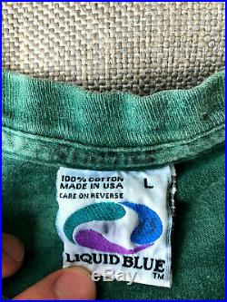 Grateful Dead Vintage Green Tie Dye Liquid Blue Fall Tour 1994 T Shirt Size L