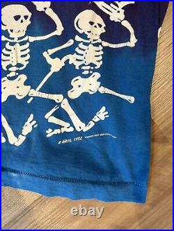 Grateful Dead Vintage L Liquid Blue 1992 Tie-Dye Skeletons Single-Stitch Garcia