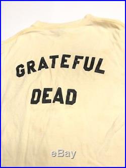 Grateful Dead Vintage Medium Shirt Spell Out Letter 80s Long Sleeve Off White