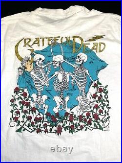 Grateful Dead Vintage T Shirt Size Large GDM Skeletons Roses New Old Stock