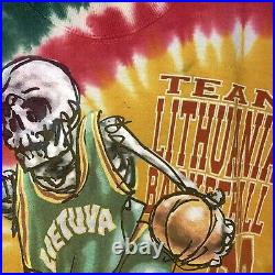 Grateful Dead Vtg 1996 Tie dye Team Lithuania Basketball T-Shirt Phoebe Friends