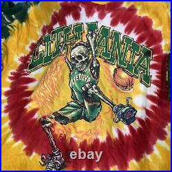 Grateful Dead Vtg 1996 Tie dye Team Lithuania Basketball Tee Shirt Size XXL 90's