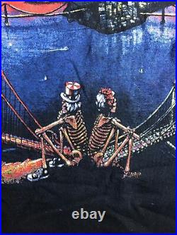 Grateful Dead Wild Oats 1990 Golden Gate Bridge Skeleton T-shirt Tee Large (d16)