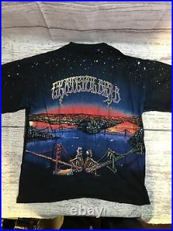 Grateful Dead Wild Oats 1990 Golden Gate Bridge Skeleton T-shirt Tee Large (d16)