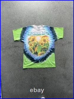 Grateful Dead XL 1995 Summer Tour Sunflowers Turtles White Liquid Blue T-shirt