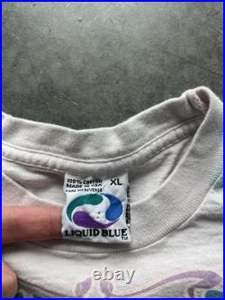 Grateful Dead XL 1995 Summer Tour Sunflowers Turtles White Liquid Blue T-shirt